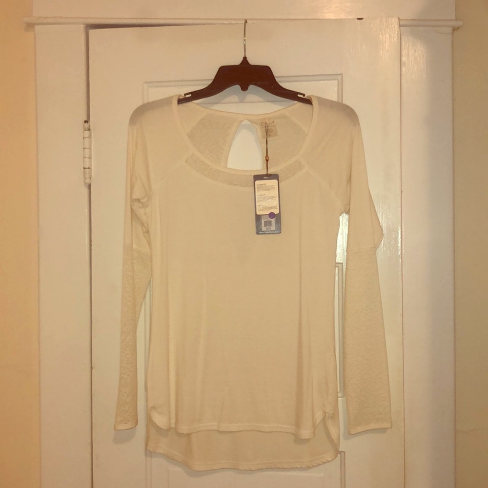 Calia cream top with lace detail